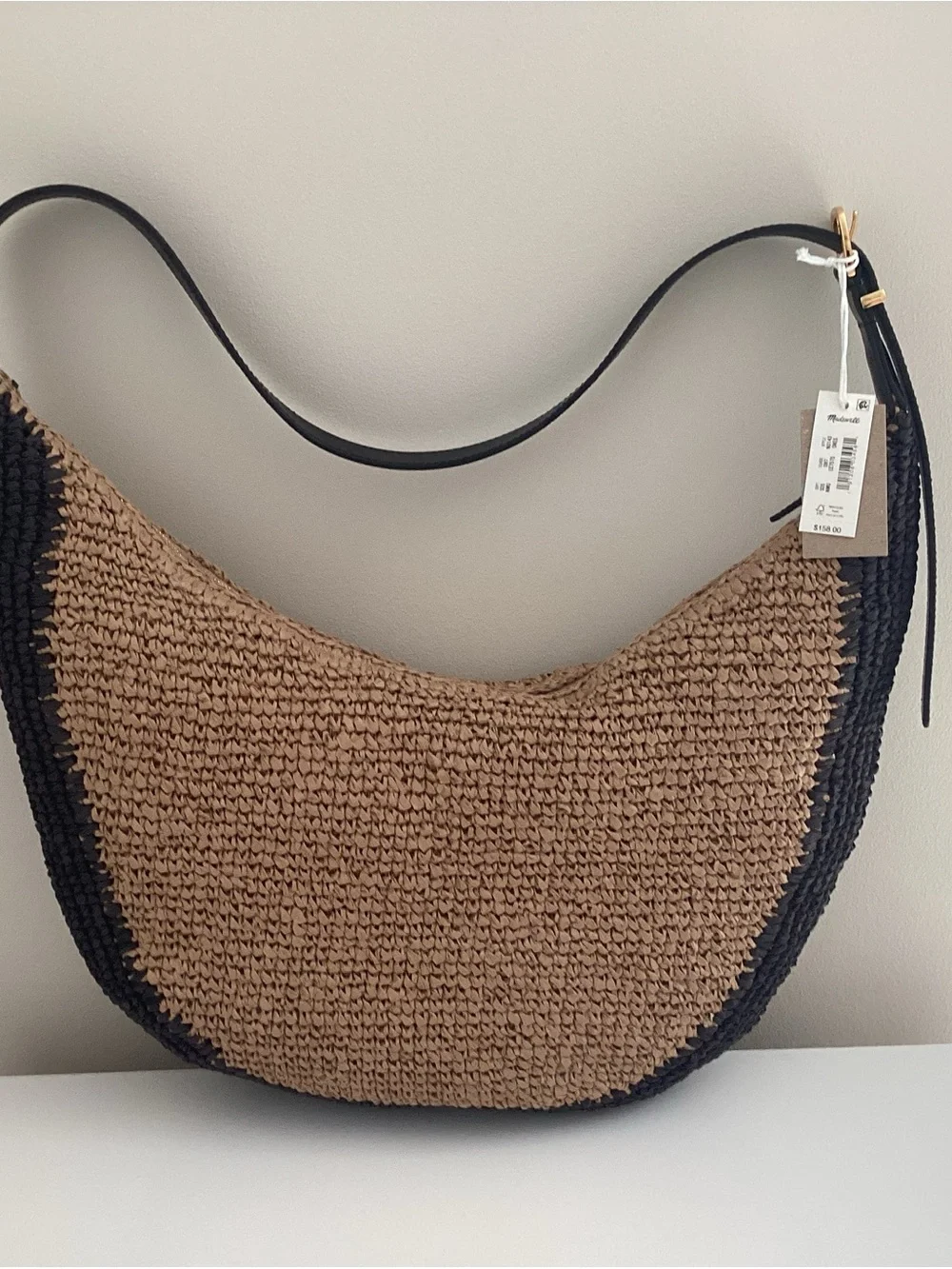 Madewell Two-Tone essential curve Hobo in Brown and Black
